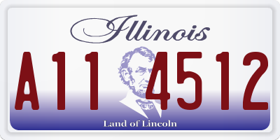 IL license plate A114512