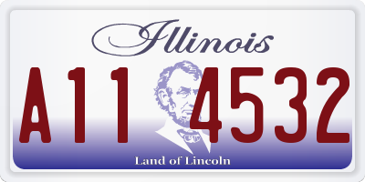 IL license plate A114532