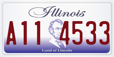 IL license plate A114533