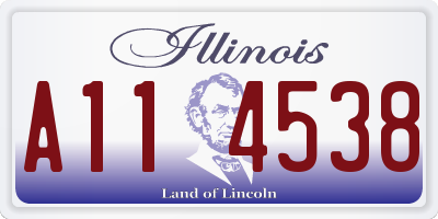 IL license plate A114538