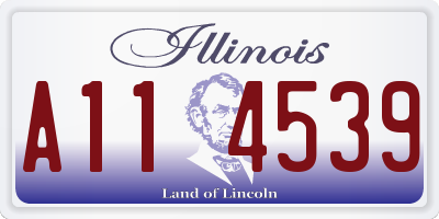 IL license plate A114539