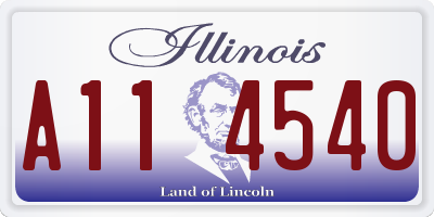 IL license plate A114540