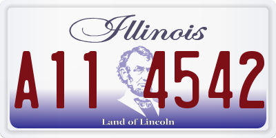 IL license plate A114542