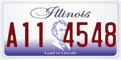 IL license plate A114548