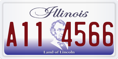 IL license plate A114566