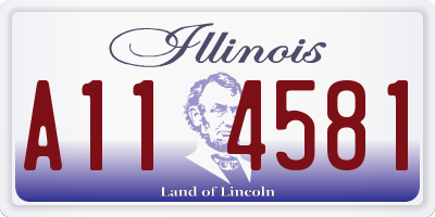 IL license plate A114581