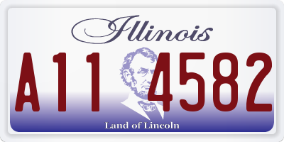 IL license plate A114582
