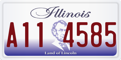 IL license plate A114585