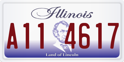 IL license plate A114617