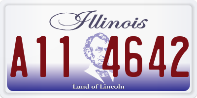 IL license plate A114642