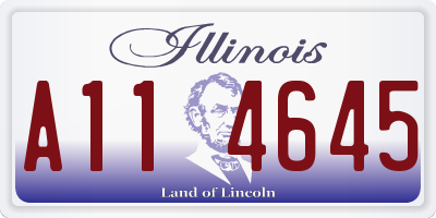 IL license plate A114645
