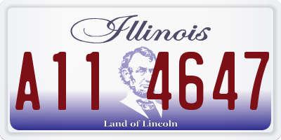 IL license plate A114647