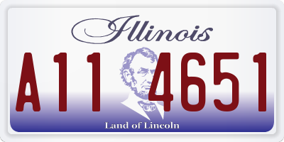 IL license plate A114651