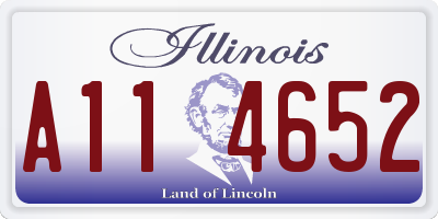 IL license plate A114652