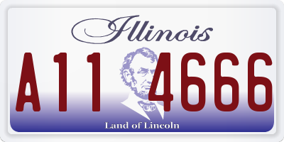 IL license plate A114666