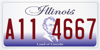 IL license plate A114667