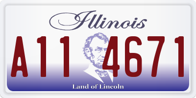 IL license plate A114671