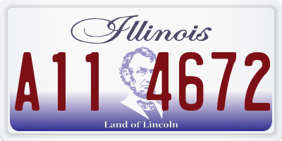 IL license plate A114672