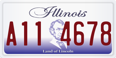 IL license plate A114678