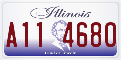 IL license plate A114680