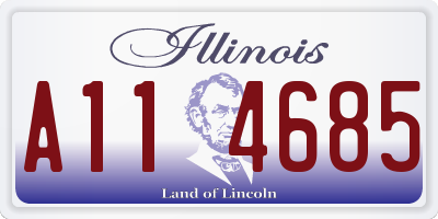 IL license plate A114685
