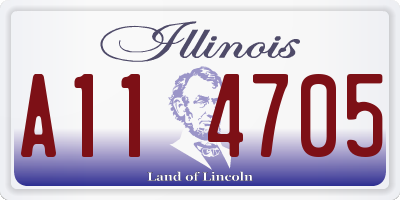 IL license plate A114705