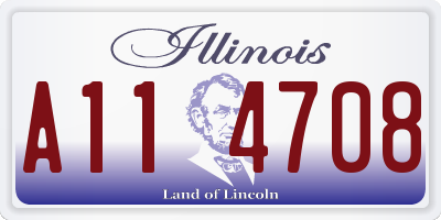 IL license plate A114708