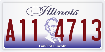 IL license plate A114713
