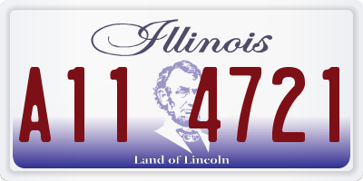 IL license plate A114721