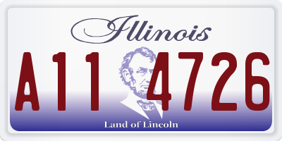 IL license plate A114726