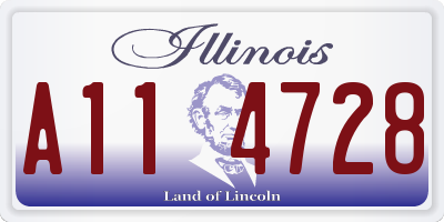 IL license plate A114728