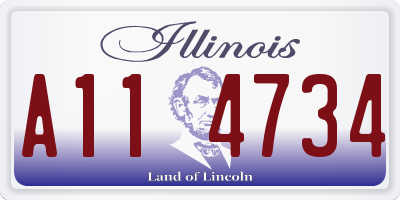 IL license plate A114734