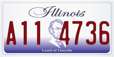 IL license plate A114736