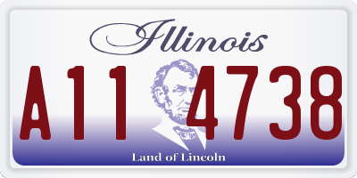 IL license plate A114738
