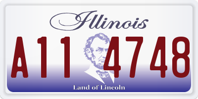 IL license plate A114748