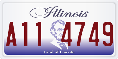 IL license plate A114749
