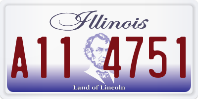 IL license plate A114751