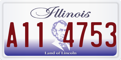 IL license plate A114753