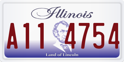 IL license plate A114754