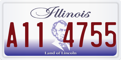 IL license plate A114755