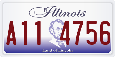 IL license plate A114756