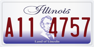 IL license plate A114757