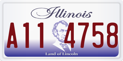 IL license plate A114758