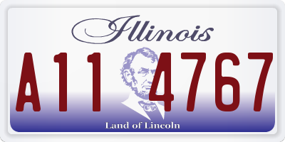 IL license plate A114767