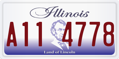 IL license plate A114778