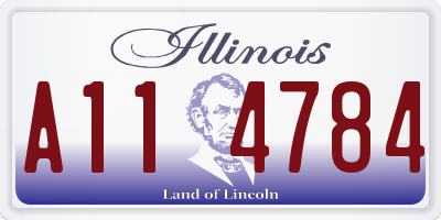 IL license plate A114784