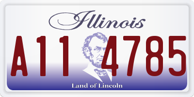 IL license plate A114785