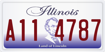 IL license plate A114787