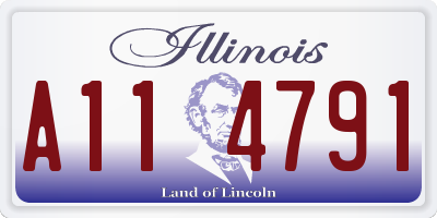 IL license plate A114791