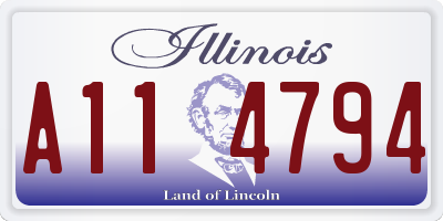 IL license plate A114794